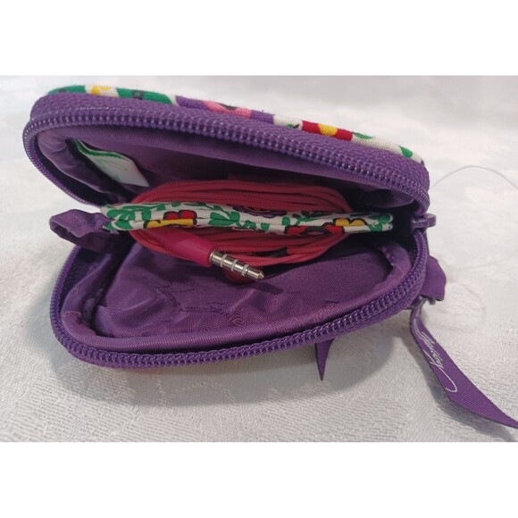 VERA BRADLEY EARBUDS CASE POUCH W/EARBUDS FLORAL ZIPPER - Picture 5 of 7
